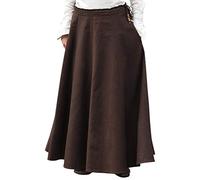 Battle-Merchant - Gonna Medievale Lunga da Donna - Taglio Ampio - Cotone - per Giochi di Ruolo dal Vivo (Larp) - Marrone Scuro - M