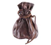 Battle-Merchant - Grande Borsa Medievale in Pelle - Gatto in Pelle Bovina - Unisex - Marrone - Per Vichinghi e Larp, Portafoglio Medievale