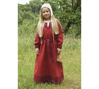 Battle-Merchant Kinder Abito Vichingo Solveig Rosso/Weinrosso, Costume Medioevo