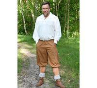 Battle-Merchant | Pantaloni medievali Kniebbocker Jonte | Pantaloni da uomo | Pantaloni vichinghi | Pantaloni da pirata | Pantaloni corti | Pantaloncini medievali, LARP, Beige/Marrone, S