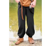 Battle-Merchant Larghezza Medievale Pantalone per Bambini Thore, Nero Vichingo