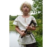 Battle-Merchant Linus Tunica Medievale Bambino Maniche Corte Natur