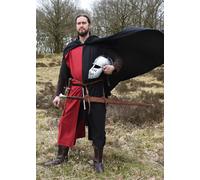 Battle-Merchant - Mantello Medievale con Cappuccio - per Costume Vichingo o Giochi di Ruolo dal Vivo (Larp) - Uomo/Donna - Naturale - Taglia Unica