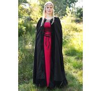 Battle-Merchant Mantello Medievale Con Bordo In Velluto, Nero