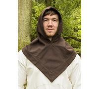 Battle-Merchant Medio evale Sci Skjoldehamn - Costume da donna in cotone | con cappuccio vichingo LARP (marrone)