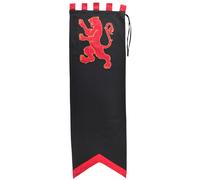 Battle-Merchant Medioevo Bandiera Con Lion Nero/Rosso Cavaliere Gagliardetto