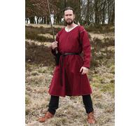 Battle-Merchant Medioevo Kragelund Tunica Askur , Maniche Lunghe, Color Bordeaux
