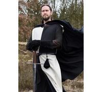 Battle-Merchant Medioevo Tunica Eckhart, mi-Parti, Naturale/Nero