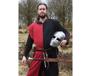Battle-Merchant Medioevo Tunica Eckhart, mi-Parti, Nero/Rosso