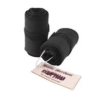 Battle-Merchant Paio di fasce medievali per polpacci da uomo e da donna, in tela/tela per pantaloni medievali, pantaloni vichinghi, cotone, avvolgicavo, vichinghi, larp, haithabu (nero)