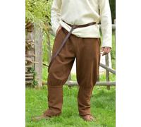 Battle-Merchant Pantaloni Viking Helmer, Diamante, Lana, Marrone