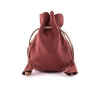 Battle-Merchant Portafoglio in pelle scamosciata con gatto medievale LARP, Colore: rosso, s,