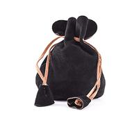 Battle-Merchant Portafoglio in pelle scamosciata con gatto medievale LARP, Nero , s,