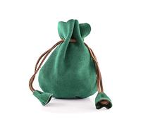 Battle-Merchant Portafoglio in pelle scamosciata con gatto medievale LARP, verde, s,