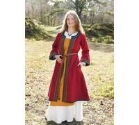 Battle-Merchant Ricamato Wikinger-Mantel Ella, Weinrot-Petrol Medioevo Grv