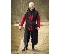 Battle-Merchant - Sciarpa medievale con cappuccio in 100% cotone - Palla versatile per rievocazione, LARP e cosplay fantasy, Nero , Taglia unica