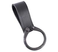 Battle-Merchant Semplice Supporto per Cintura per Ascia in Pelle, con Fondina ad Anello forgiata, Ascia per Ascia Medievale Porta Ascia Larp (Nero)