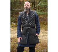 Battle-Merchant senza Maniche Gambeson Con Handgefertigen Dettagli, Nero