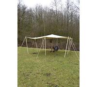 Battle-Merchant Telone di alta qualità antistrappo, con passanti, 250 g/m², colore naturale, disponibile in diverse misure (dimensioni 4 x 5 m)