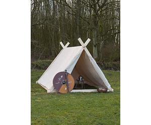 Battle-Merchant Tenda vichinga, 2 x 2,3 x 1,8 m, 350 GMS, colore naturale, senza aste