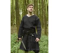 Battle-Merchant Tunica Kragelund Askur Medievale, Maniche Lunghe, Nera