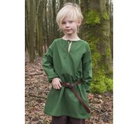 Battle-Merchant Tunica per bambini medievale Arn - Unisex - Cotone - Abbigliamento medievale - Vichingo - Pirata - Cavaliere - Costume - Carnevale - LARP, verde, taglia 110