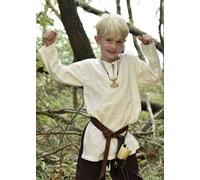 Battle-Merchant Tunica Medievale per Bambini Arn Natur Cotone Maniche Lunghe