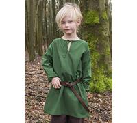Battle-Merchant Tunica per bambini medievale Arn - Unisex - Cotone - Abbigliamento medievale - Vichingo - Pirata - Cavaliere - Costume - Carnevale - LARP, verde, taglia 146
