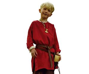 Battle Merchant Tunica Semplice per Bambini, Arn, per Bambini e Bambine (Rosso/110)