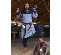 Battle-Merchant Tunica Vichinga Ove Con Motivo A Zigzag, Blu