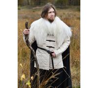 Battle-Merchant Vichingo Schulterfell Nordlandschnucken Bianco Medioevo Costume