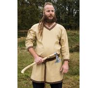 Battle-Merchant Vichingo Tunica Di Cotone, Beige