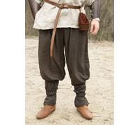 Battle-Merchant Viking Tjore Con Fischgrätmuster, Medioevo Pantaloni, Braun