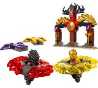 Lego ninjago 71826 battle pack draghi dello spinjitzu - 2 trottole giocattolo, tempio e 2 minifigure, giochi per bambini 6+