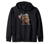 Battle Ready Bear Costume con Ascia per Gli Amanti degli orsi Felpa con Cappuccio