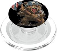 Battle Ready Bear Costume con ascia per gli amanti degli orsi PopSockets PopGrip per MagSafe