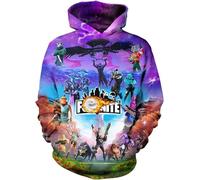 Battle Royale Gioco Felpa Ragazzi Felpa con Cappuccio Unisex Stampa 3D Anime Felpe Ragazze Felpa Manica Lunga Felpa con Cappuccio, Lilla, 170