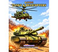 Battle Tanks & Helicopters Coloring Book With Short Historical Facts: Featuring Tanks, Jets, Aircraft & Armored Vehicles Ages 8-16