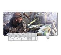 Battlefield 5 5 Tappetino Mouse Gaming, Grande Anime Mouse Pad XXL 900x400mm Confortevole, Lavabile, 3mm Antiscivolo Tappetino Scrivania Supporto per Ufficio Computer, Adatto per computer e PC, N