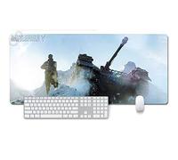 Battlefield 5 5 Tappetino Mouse Gaming, Grande Anime Mouse Pad XXL 900x400mm Confortevole, Lavabile, 3mm Antiscivolo Tappetino Scrivania Supporto per Ufficio Computer, Adatto per computer e PC, J