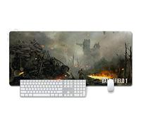 Battlefield 5 Tappetino Mouse Gaming, Grande Anime Mouse Pad XXL 900x400mm Confortevole, Lavabile, 3mm Antiscivolo Tappetino Scrivania Supporto per Ufficio Computer, Adatto per computer e PC, R