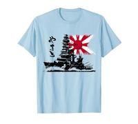 Battleship Yamato I Love Japan WW2 Bandiera Imperiale Maglietta, Uomo, Celeste, M