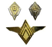 Battlestar Galactica BSG Commander Rank Pins & Senior Flight Wings Set Sci-Fi Replica Badge con simbolo coloniale