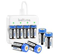 Battsea 900mAh 3.7V 123A / 123 batterie al litio ricaricabili, confezione da 8 con caricabatterie rapido, Compatible with Arlo VMC3030 VMK3200 VMS3230 VMS3330 VMS3430 Torce Rilevatore di fumo Sveglia