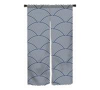 Batum Tenda giapponese Noren per porta, arazzo da appendere in lino per Ukiyoe, divisorio per ambienti, cucina, decorazione per la casa, L 33,5" X H 70,9", onda a cartone animato