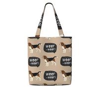 Bau Beagle,Borse della spesa riutilizzabili, borse per la spesa, borsa a tracolla in tela di grande capacità