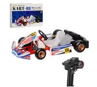 BAUBAUPLAY Auto telecomandata, Kart-80 1/32 Scala Mini RC Kart per Racing, 2,4 G 4 WD RC veicolo auto giocattolo per adulti Kit (con telecomando, versione singola batteria)