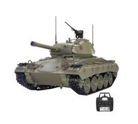 BAUBAUPLAY Carro armato da combattimento 1:16, carro armato militare 2,4 G US M24, con effetti di fumo, carro armato giocattolo modellismo per fan militari e adulti (versione standard)