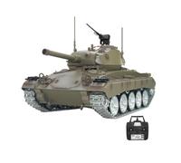 BAUBAUPLAY Carro armato da combattimento 1:16, carro armato militare 2,4 G US M24, con effetti di fumo, carro armato giocattolo modellismo per fan militari e adulti (versione in metallo migliorata)