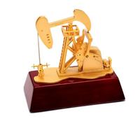 BAUBAUPLAY Kit motore in metallo, funzionale impianto di estrazione dell'olio in miniatura con motore, tecnica decorativa industriale, modello educativo per ingegneri e adulti